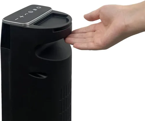 Vista 7 de Good Housekeeping, calefactor de torre oscilante de cerámica para espacio con control remoto, 30 pulgadas, Negro