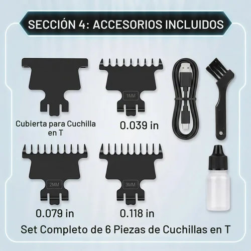 Vista 5 de 2299 Cortadora de pelo para hombres, kit de corte de pelo profesional inalámbrico para barbero, recargable por USB