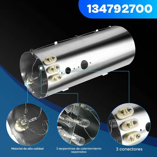 Vista 8 de Parte apta para el elemento calefactor del secador Electrolux Frigidaire 134792700 13703260