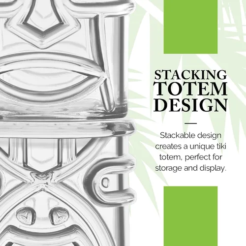 Vista 4 de Final Touch Tiki - Vasos de cóctel, transparentes, juego de 4, 12 oz