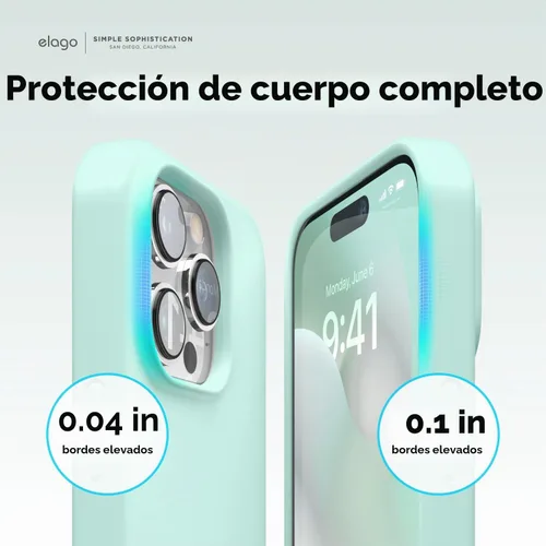 Vista 6 de elago Funda de silicona líquida prémium para iPhone 14 Pro aguamarina (Aqua Sky)