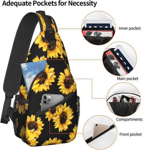 Vista 4 de Yamegoun Bolso bandolera para mujer y hombre, mochila cruzada para viajes, senderismo, casual, deporte, escalada, corredores, mochila impermeable