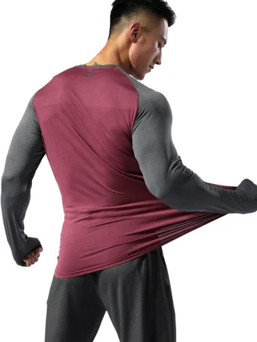 Vista 3 de GYMAPE Camiseta de entrenamiento deportivo para hombre, para culturismo, secado rápido, para correr, gimnasio, ropa deportiva