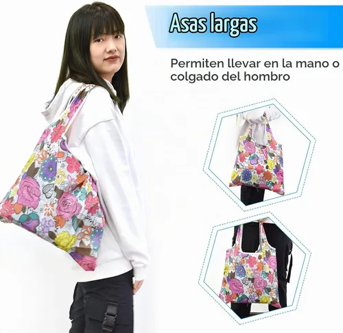 Vista 3 de 6 bolsas de comestibles reutilizables extragrandes de 50 libras, bolsas de compras plegables para comestibles, bolsa de playa, bolsas de nailon