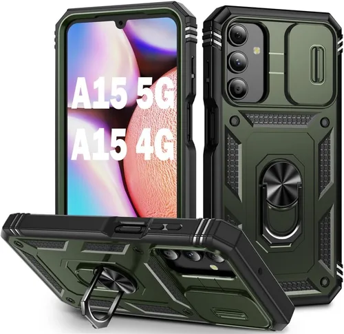 Vista 184 de PASNEW Funda militar para iPhone 13 Pro Max, cubierta de cámara deslizante y soporte de anillo de metal de 360°, carcasa rígida multicapa resistente