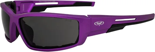 Vista 9 de Global Vision Sly - Lentes de motocicleta para mujer, cuatrimoto, acolchados, 2 pares de lentes ahumadas con marcos metálicos azules y morados