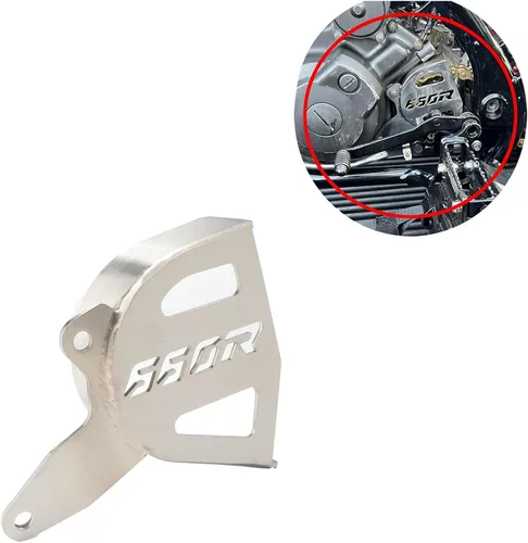 Vista 2 de Raptor 660R - Protector de caja de acero inoxidable cepillado – Cubierta de piñón resistente y guía de cadena Reemplazo directo para OEM