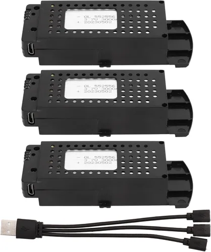 Vista 6 de Diydeg 3pcs 3.7V 3000mAh batería de litio para RC, batería de reserva UAV con cable de carga, RC batería de repuesto RC Quadcopter piezas