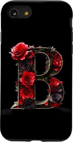 Vista 18 de B Monogram Letter Red Roses Floral Case for iPhone 17