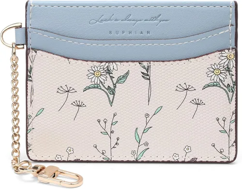 Vista 12 de SENDEFN Cartera delgada de piel con bloqueo RFID para tarjetas de crédito con bolsillo con cremallera