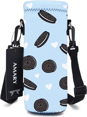 Vista 27 de AMARY Bolsa de neopreno para botella de agua de 33.8 fl oz con correa ajustable para el hombro, cubierta aislada para botellas de acero Aves