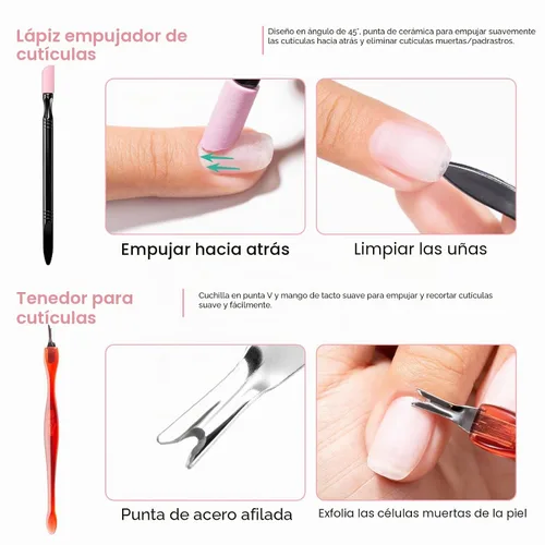 Vista 5 de Gellen Kit de cuidado de uñas con 10 herramientas de manicura: fortalecedor Aroma de flor de cerezo