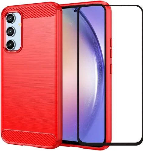 Vista 9 de Funda compatible con Samsung Galaxy A54 5G, con protector de pantalla, absorción de golpes, flexible de goma TPU protectora para A54 5G 2023 de 6.4