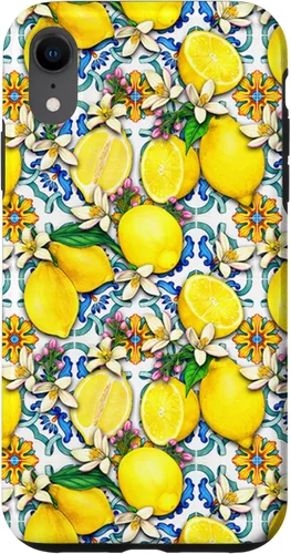 Vista 25 de Citrus Fruit Lemons Blue Tile Gardencore Farmcore Pattern Case for iPhone 17