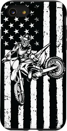 Vista 18 de Funda de motocross con bandera de Estados Unidos para iPhone 17
