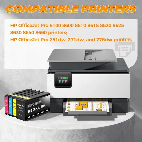 Vista 3 de Paquete de 4 cartuchos de tinta 950XL 951XL compatibles con cartuchos de tinta HP 950 XL 951 XL para impresora OfficeJet Pro 8600 8610 8615 8620
