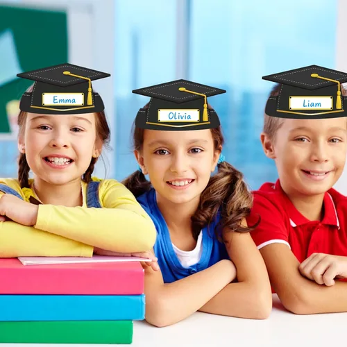 Vista 2 de D4DREAM 24pcs Paper Crowns Craft Kits Adjustable Paper Caps Hats for Kids Students Kindergarten Preschool Party Supplies