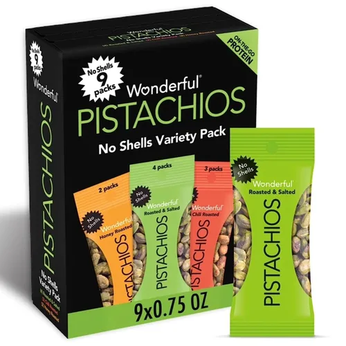 Vista 6 de Wonderful Pistachios Sin conchas nueces tostadas y saladas, 0.75 onzas (paquete de 9)
