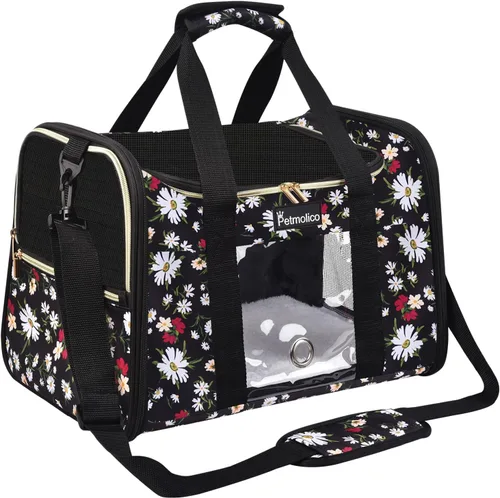 Vista 9 de Petmolico Transportador para gatos Bolsa de mascotas de lados suaves para gatos pequeños y medianos, cachorros, 16 libras, transportador de viaje
