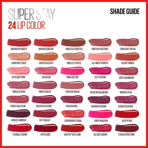 Vista 5 de Maybelline Super Stay 24, lápiz labial líquido de maquillaje de 2 pasos, color altamente pigmentado de larga duración con bálsamo hidratante, Merlot