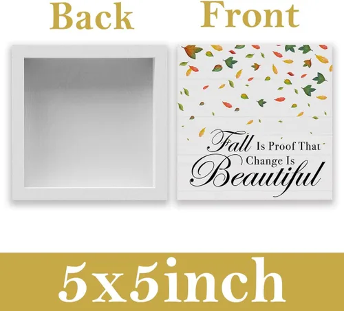 Vista 2 de El otoño es prueba de que el cambio es hermoso - Letrero de decoraciones de otoño para el hogar, oficina, interior, decoración de escritorio