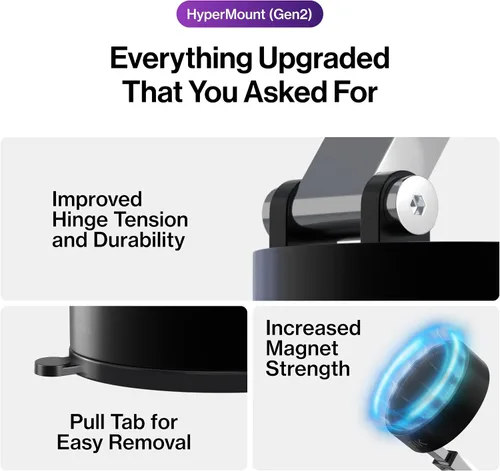 Vista 10 de Statik HyperMount® - Soporte magnético para teléfono, soporte magnético para teléfono con sellado al vacío, úsalo en superficies lisas, compatible