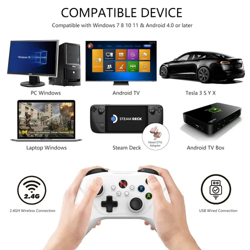 Vista 3 de BEITONG Asura 2 Pro Game Wireless Controller - Hall Effect Trigger, ALPS Joystick, Gaming Gamepad for PCSteamAndroid TVTesla, Programmable M Buttons