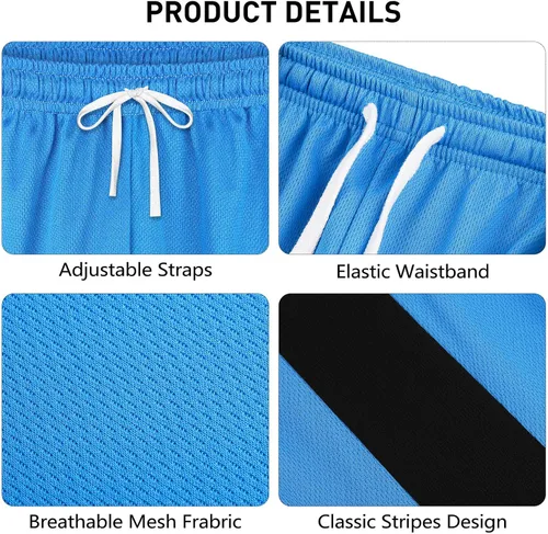 Vista 3 de Resinta 4 Pack Boys' Athletic Running Shorts Quick-Dry Sports Shorts Active Mesh Shorts for Workout Training Gym