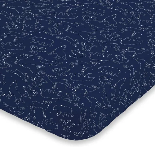 Vista 7 de NoJo Sábana bajera ajustable para cuna de acuarela de montaña súper suave, azul, verde, bronceado y blanco, azul, verde, tostado, blanco