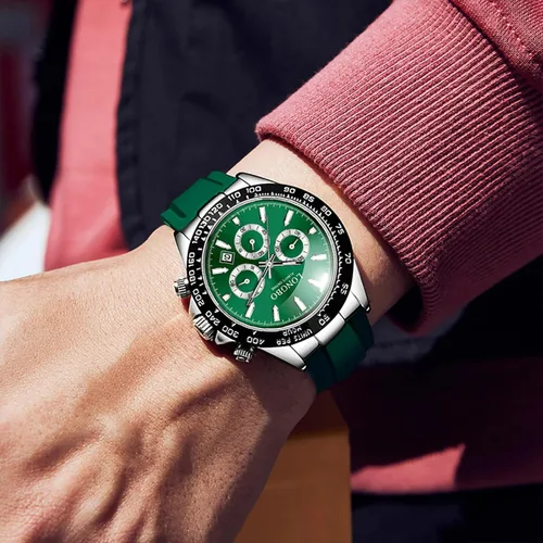 Vista 6 de devaco Relojes luminosos del cronógrafo del calendario de los hombres, relojes de moda de los hombres
