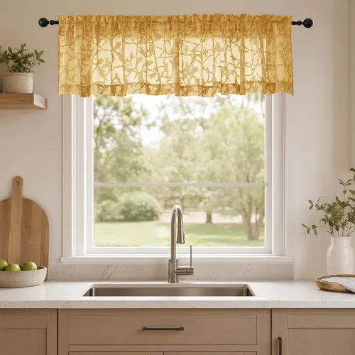 Vista 39 de OVZME Anji Clip Voile Sheer Tiers RD 2X30X36 Negro