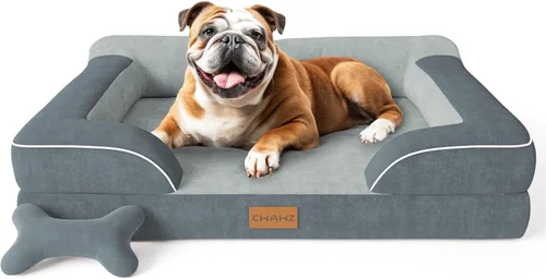 Vista 24 de CWAWZ Cama ortopédica para perros extra grandes, cama ortopédica para perros con espuma viscoelástica de gel refrescante, cama impermeable