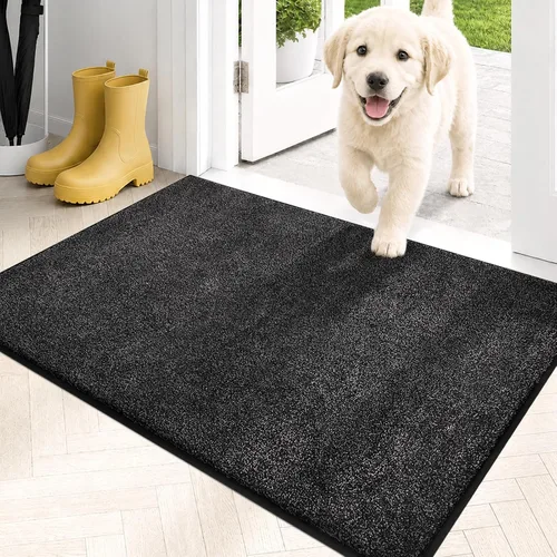 Vista 25 de PURRUGS Tapete para puerta con atrapamiento de suciedad, 20 x 31.5 pulgadas, antideslizante, lavable a máquina, tapete para puerta de perro, tapete
