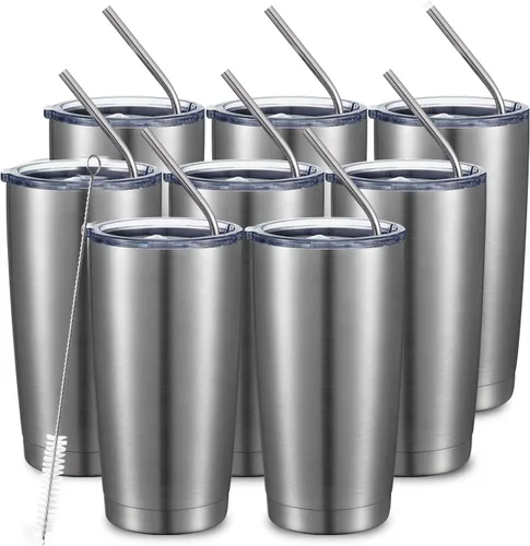 Vista 26 de COMOOO Vaso Térmico de 20 onzas al por Mayor con Aislamiento al Vacío de Doble Pared, Taza de Viaje de Acero Inoxidable con Tapa y Pajita