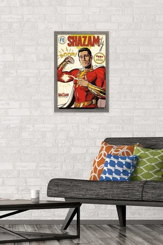Vista 2 de Trends International DC Comics Movie Shazam! Fury of the Gods - Póster de pared de cómic, 22.4 pulgadas de largo x 14.7 pulgadas, versión enmarcada