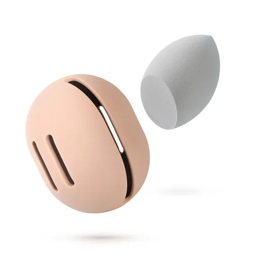 Vista 13 de FERYES Soporte para esponja de maquillaje – Estuche para mezclador de maquillaje de silicona resistente a roturas y ecológico para viajes - Negro