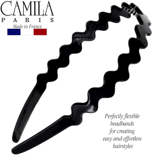 Vista 3 de Camila Paris CP3295 - Diadema francesa para mujer, negra, banda de pelo con fuerte agarre para mujeres, ligera y muy flexible, sin deslizamiento