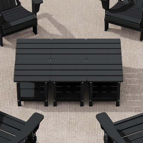 Vista 38 de SERWALL Mesa auxiliar Double Adirondack, Mesa auxiliar de forma rectangular, Negra