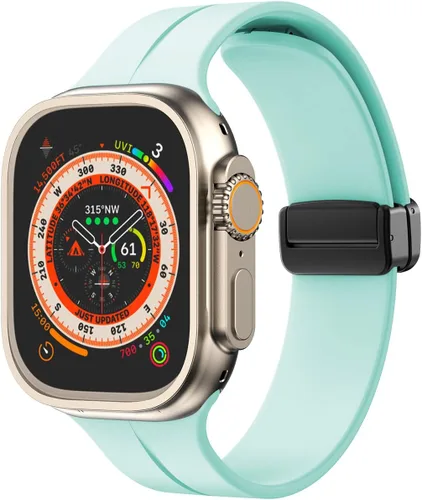 Vista 19 de Banda magnética compatible con Apple Watch de 38mm 40mm 41mm 42mm 44mm 45mm 46mm 49mm, mujeres y hombres, correa deportiva de silicona compatible