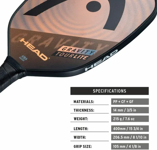 Vista 6 de Head Pala de pickleball Gravity Tour Lite