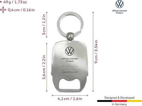 Vista 3 de BRISA VW Collection - Llavero Volkswagen con abrebotellas, diseño de autobús T1, T2