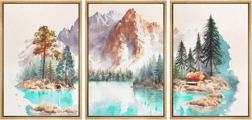 Vista 67 de MUDECOR Lienzo enmarcado para pared, juego de arte de ramo de flores de vida muerta de Marie Frosch, naturaleza, desierto, ilustración, arte