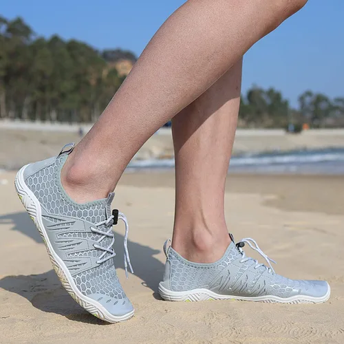 Vista 7 de Zapatos de agua para hombre y mujer, secado rápido, calcetines acuáticos, zapatos de buceo para playa, natación, surf, piscina, yoga, viajes, al
