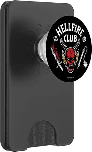 Vista 7 de Stranger Things Adhesivo PopSockets con logotipo de Hellfire Club