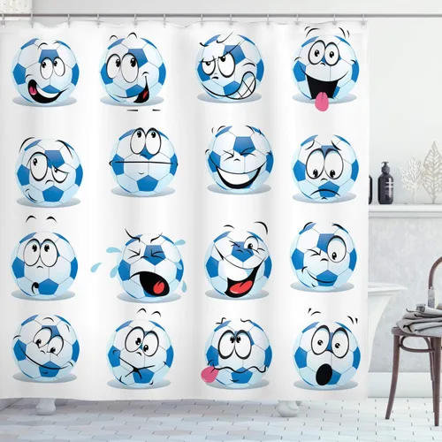 Vista 99 de set de cortina para baño decorativa de tela de poliéster con ganchos