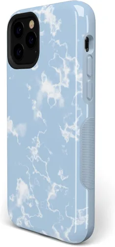 Vista 3 de Casely Funda para iPhone 11 Pro Max Funda de nubes de mármol azul claro