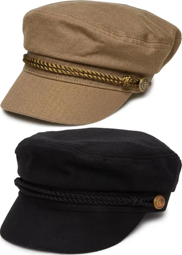 Vista 34 de Funky Junque Gorra de pescador griego, gorra de algodón para panaderos Floral - Denim