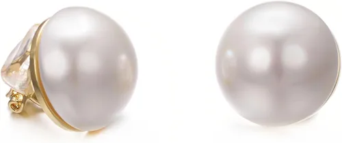 Vista 26 de Yoursfs Aretes de clip de perlas blancas grandes para mujer, chapados en oro de 18 quilates, hipoalergénicos, sin perforaciones, joyería brillante