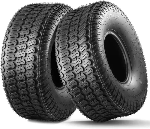 Vista 9 de MaxAuto Fox V2 - Juego de neumáticos para cortacésped (15x6.00-6), Reemplazo de neumático 15x6x6nhs para cortacésped, Tractor de jardín, Neumático