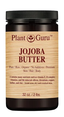 Vista 4 de Mantequilla corporal de jojoba 4 oz. 100% pura cruda fresca natural prensada en frío. Hidratante para la piel, cuerpo y cabello, cremas